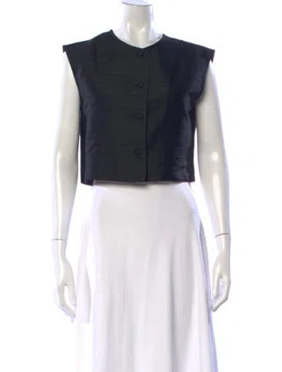 Pre-owned Julia Amory Silk Crew Neck Button-up Top W/ Tags In White