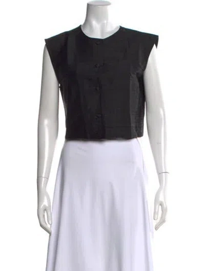 Pre-owned Julia Amory Silk Crew Neck Top W/ Tags In Black