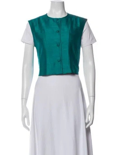 Pre-owned Julia Amory Silk Jacket W/ Tags In Green