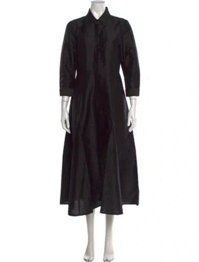 Pre-owned Julia Amory Silk Long Dress In Black