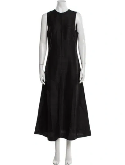 Pre-owned Julia Amory Silk Long Dress In Black