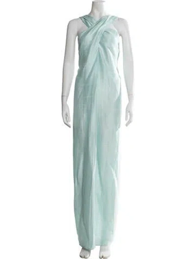 Pre-owned Julia Amory Silk Long Dress In Blue