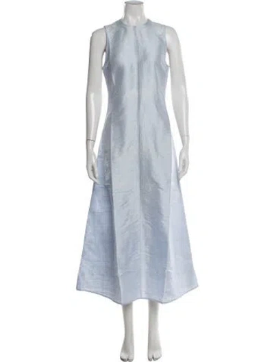 Pre-owned Julia Amory Silk Long Dress In Blue