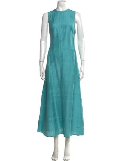 Pre-owned Julia Amory Silk Long Dress In Blue