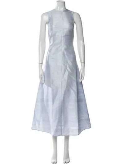 Pre-owned Julia Amory Silk Long Dress W/ Tags In Blue