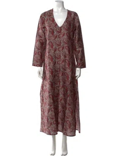 Pre-owned Julia Amory Silk Long Dress W/ Tags In Multicolor