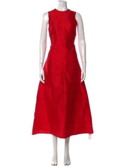 Pre-owned Julia Amory Silk Long Dress W/ Tags In Red