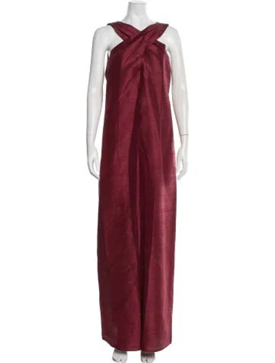 Pre-owned Julia Amory Silk Long Dress W/ Tags In Red