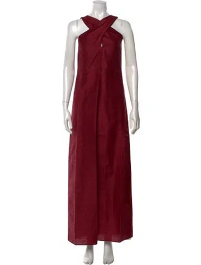 Pre-owned Julia Amory Silk Long Dress W/ Tags In Red