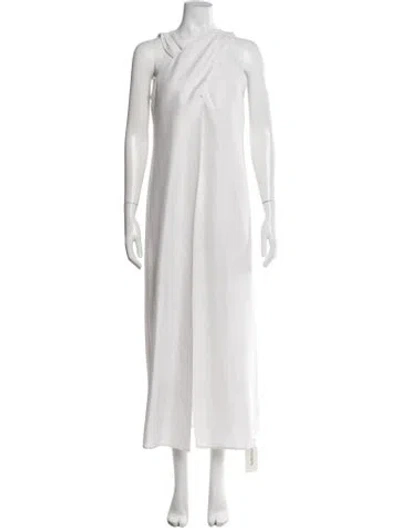 Pre-owned Julia Amory Silk Long Dress In White