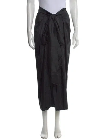 Pre-owned Julia Amory Silk Long Skirt In Black