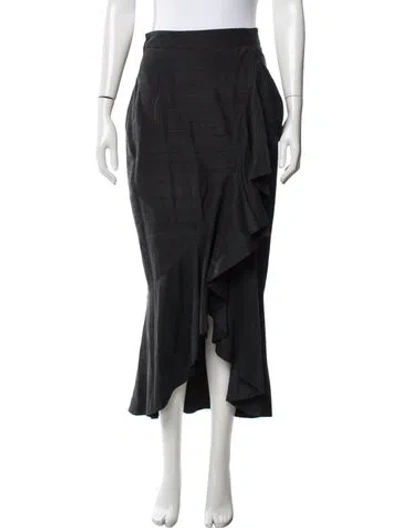 Pre-owned Julia Amory Silk Long Skirt In Black