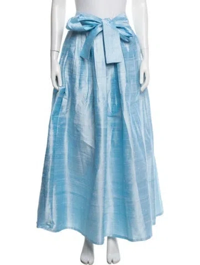 Pre-owned Julia Amory Silk Long Skirt In Blue