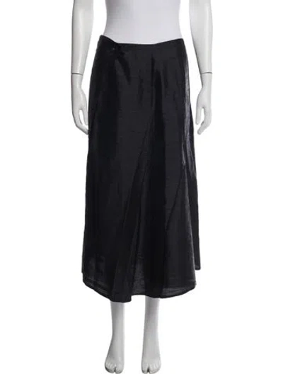 Pre-owned Julia Amory Silk Long Skirt In Blue