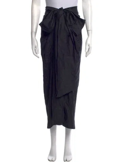 Pre-owned Julia Amory Silk Long Skirt In Blue