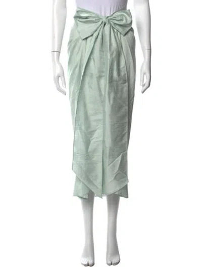 Pre-owned Julia Amory Silk Long Skirt In Green