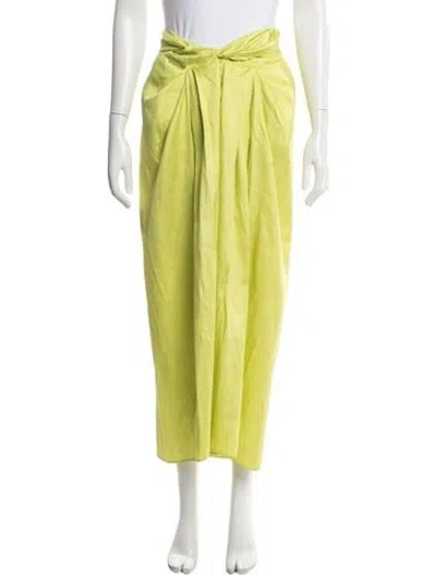 Pre-owned Julia Amory Silk Long Skirt In Green