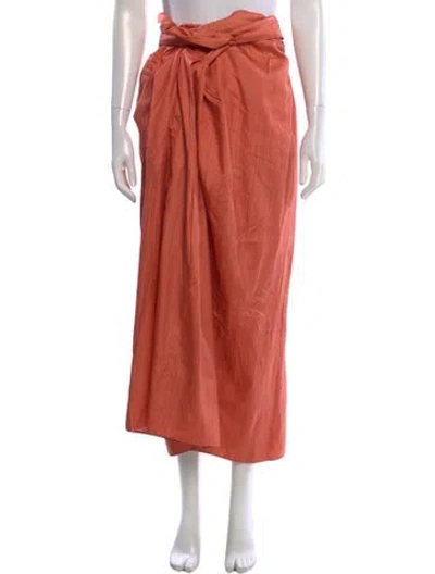 Pre-owned Julia Amory Silk Long Skirt In Orange
