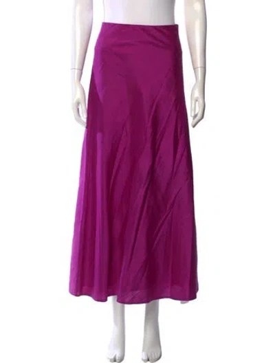 Pre-owned Julia Amory Silk Long Skirt In Purple