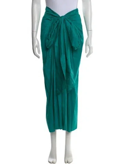 Pre-owned Julia Amory Silk Long Skirt W/ Tags In Green