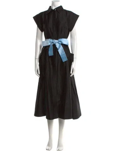 Pre-owned Julia Amory Silk Midi Length Dress In Black