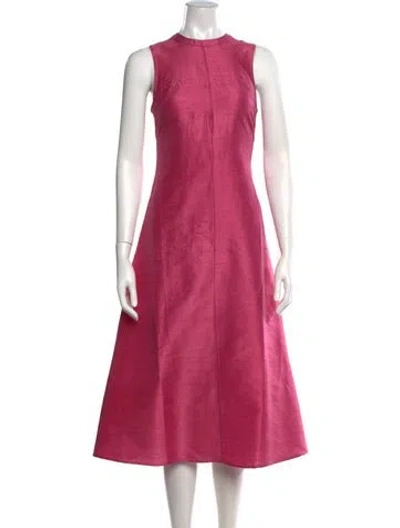 Pre-owned Julia Amory Silk Midi Length Dress In Pink
