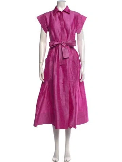 Pre-owned Julia Amory Silk Midi Length Dress In Purple