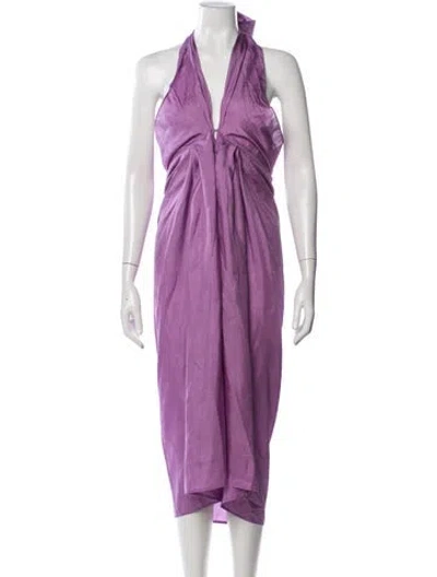 Pre-owned Julia Amory Silk Midi Length Dress W/ Tags In Purple