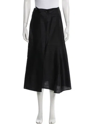 Pre-owned Julia Amory Silk Midi Length Skirt In Black