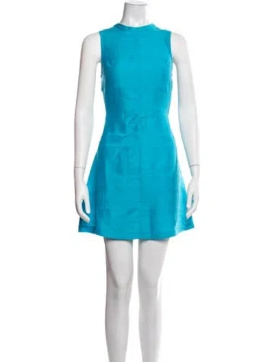 Pre-owned Julia Amory Silk Mini Dress In Blue