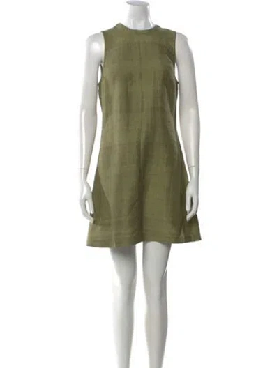 Pre-owned Julia Amory Silk Mini Dress In Green