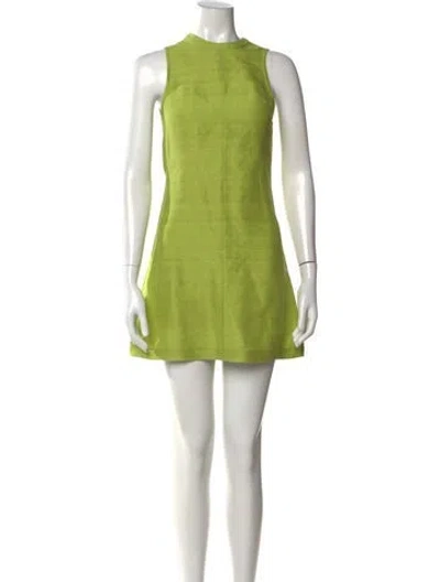 Pre-owned Julia Amory Silk Mini Dress In Green