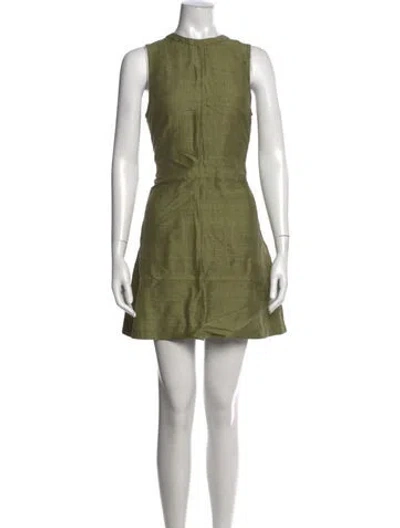 Pre-owned Julia Amory Silk Mini Dress In Green