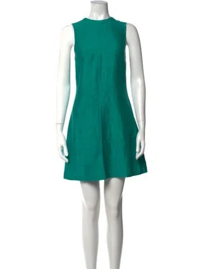 Pre-owned Julia Amory Silk Mini Dress In Green