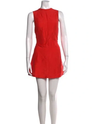 Pre-owned Julia Amory Silk Mini Dress In Orange
