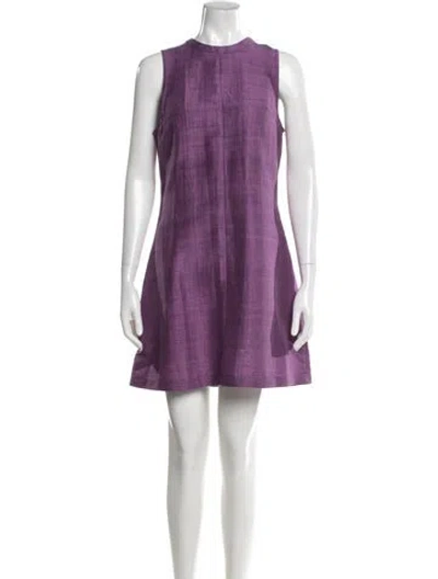 Pre-owned Julia Amory Silk Mini Dress In Purple