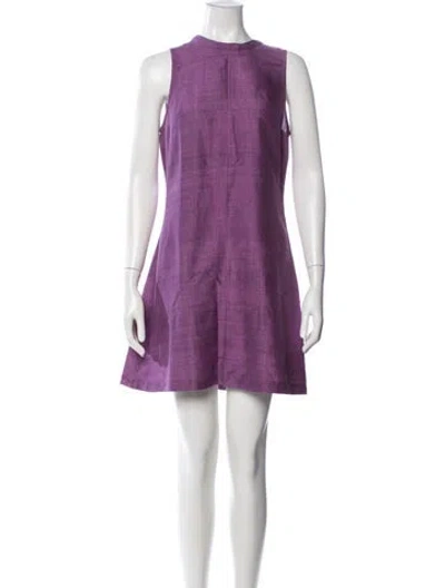 Pre-owned Julia Amory Silk Mini Dress In Purple