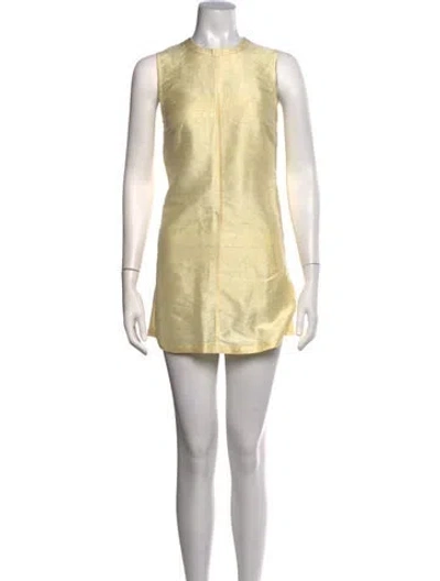 Pre-owned Julia Amory Silk Mini Dress In Yellow