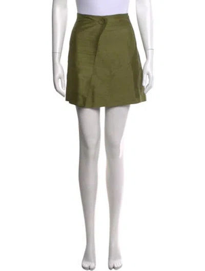 Pre-owned Julia Amory Silk Mini Skirt In Green