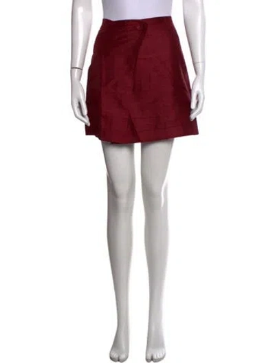 Pre-owned Julia Amory Silk Mini Skirt In Red