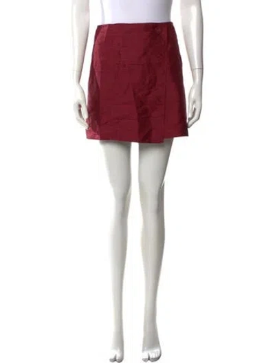 Pre-owned Julia Amory Silk Mini Skirt In Red
