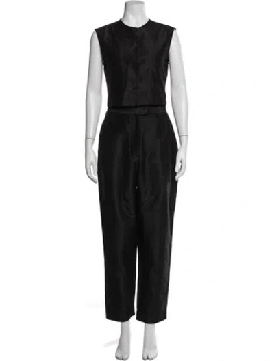 Pre-owned Julia Amory Silk Pant Set In Black