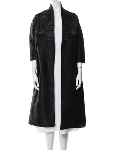 Pre-owned Julia Amory Silk Patterned Jacket W/ Tags In Black