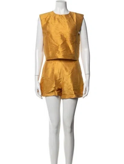 Pre-owned Julia Amory Silk Short Set W/ Tags In Yellow