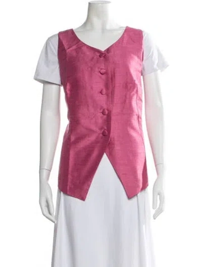 Pre-owned Julia Amory Silk Vest W/ Tags In Pink
