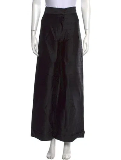 Pre-owned Julia Amory Silk Wide Leg Pants In Black