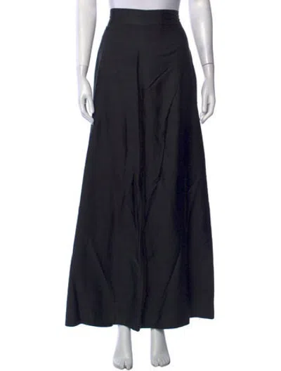 Pre-owned Julia Amory Silk Wide Leg Pants In Black