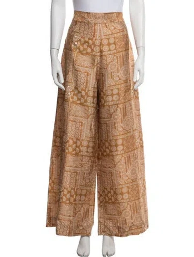 Pre-owned Julia Amory Silk Wide Leg Pants In Multicolor