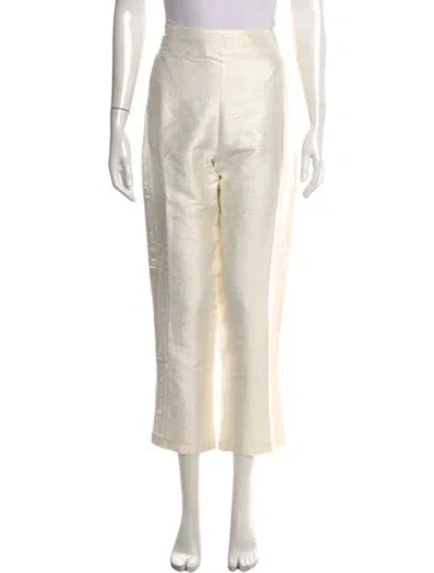 Pre-owned Julia Amory Silk Wide Leg Pants In Neutral
