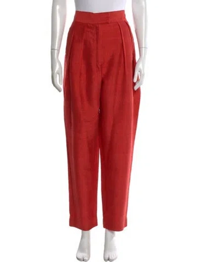 Pre-owned Julia Amory Silk Wide Leg Pants In Orange